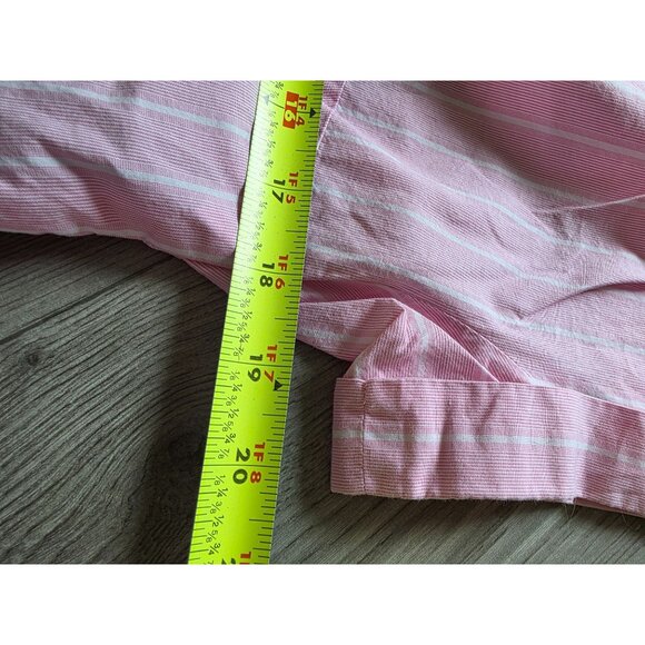 Talbots Womens Pink & White Striped Button-Up Blouse With Tie Waist Size M - Picture 5 of 6